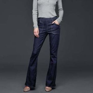 Gap Dark Blue Denim Side Zip Resolution Skinny Flare Jeans